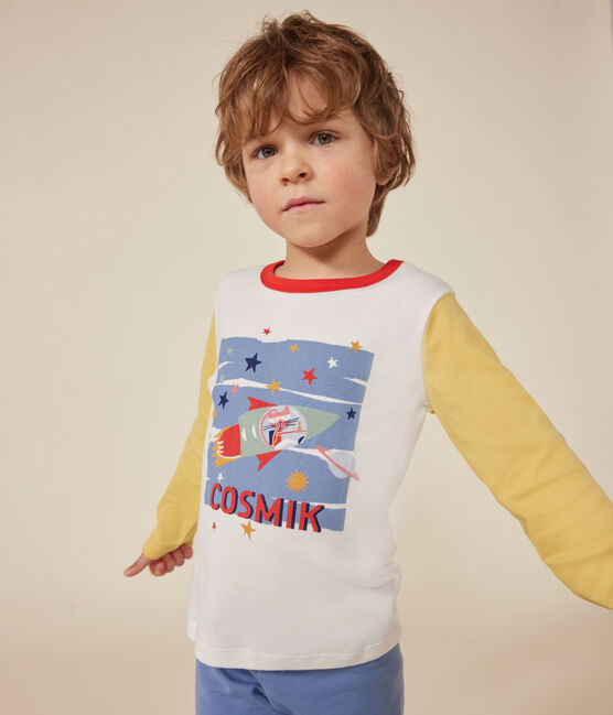 Pyjama en coton  uni motif espace enfant bleu BEACH/ MULTICO