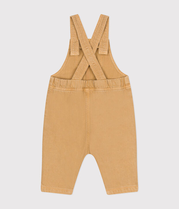 Salopette longue en denim de couleur b&eacute;b&eacute; beige
