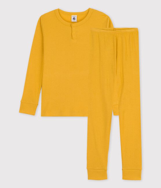 Pyjama uni en coton lyocell enfant jaune OCRE