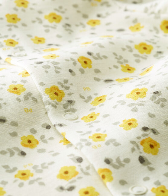 Combinaison longue bébé en laine et coton blanc MARSHMALLOW/blanc MULTICO
