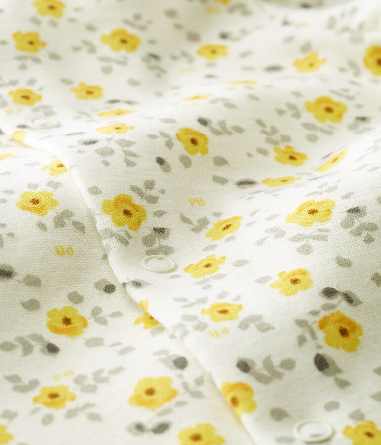 Combinaison longue b&eacute;b&eacute; en laine et coton blanc/multicouleur
