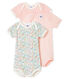 Lot de 3 bodies manches courtes pastel bébé fille