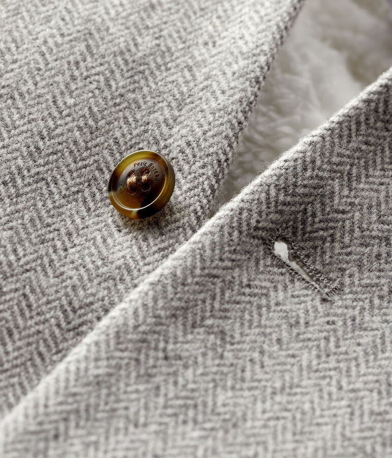 Manteau b&eacute;b&eacute; gar&ccedil;on en laine gris