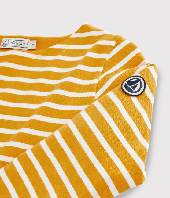 Marinière iconique Femme jaune BOUDOR/blanc MARSHMALLOW
