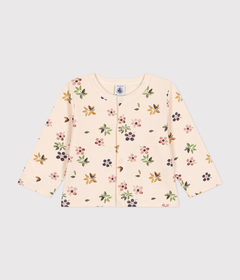 Cardigan en tubique b&eacute;b&eacute; blanc AVALANCHE/ MULTICO