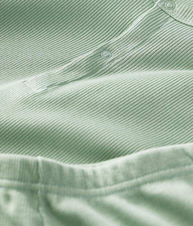 Pyjama uni fille en coton lyocell vert HERBIER