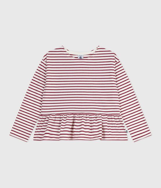 Marinière enfant en coton rouge MILK/ AMARANTE