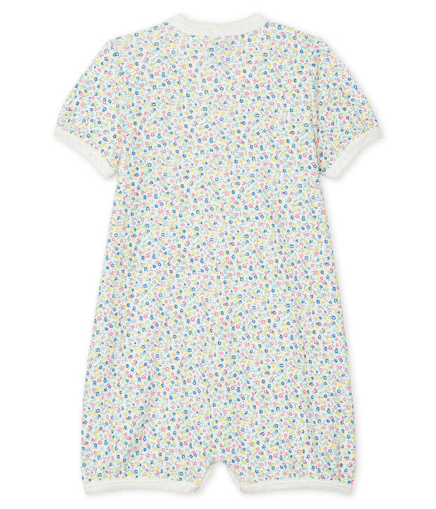 Combicourt b&eacute;b&eacute; fille en lin/coton blanc/multicouleur