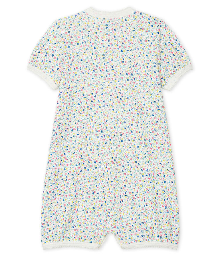 Combicourt b&eacute;b&eacute; fille en lin/coton blanc/multicouleur