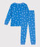 Pyjama enfant en coton manches longues imprimé vans bleu BRASIER/gris MARSHMALLOW