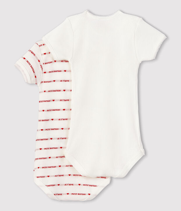 Lot de 2 bodies manches courtes b&eacute;b&eacute; multicouleur