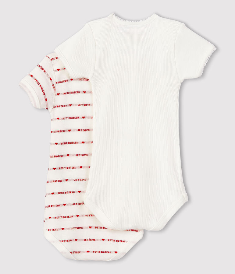 Lot de 2 bodies manches courtes b&eacute;b&eacute; multicouleur