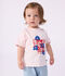 Tee-shirt b&eacute;b&eacute; en coton &agrave; manches courtes &agrave; motif rose clair