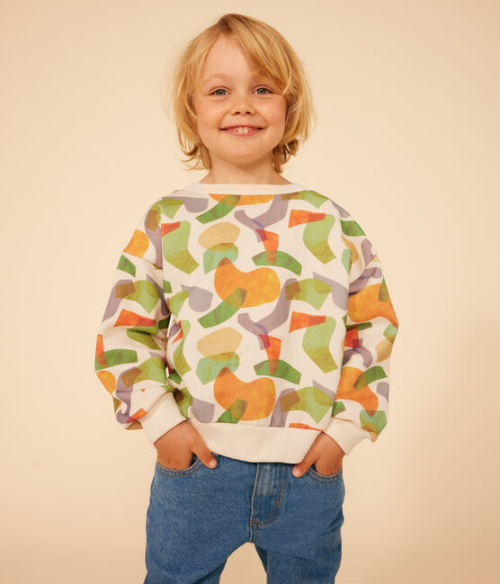 Sweatshirt imprimé en molleton enfant blanc AVALANCHE/ MULTICO