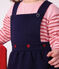 Robe b&eacute;b&eacute; en coton sans manches et broderies c&oelig;urs bleu marine