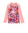 Tee shirt anti-UV UPF 50+ écoresponsable enfant fille rose PATIENCE/blanc MULTICO