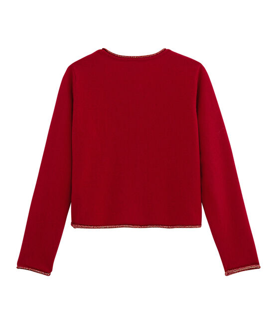 Cardigan tricot enfant fille rouge TERKUIT