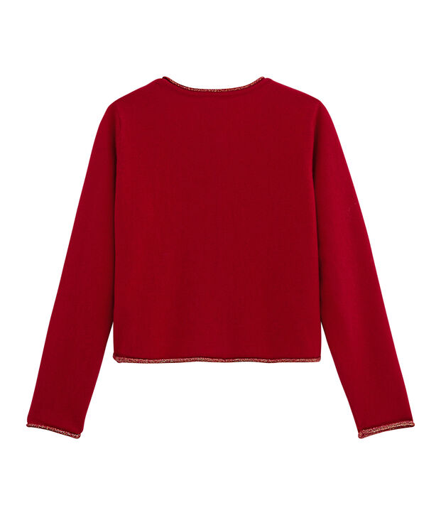 Cardigan tricot enfant fille rouge