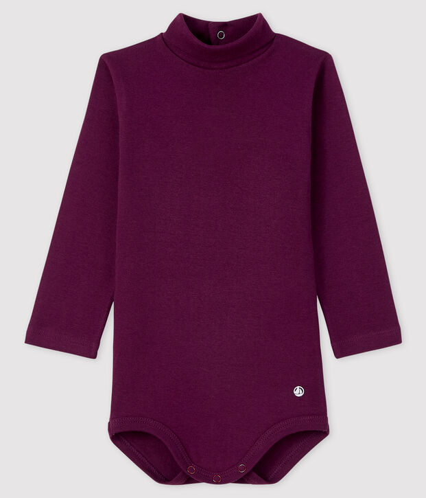 Body manches longues col roul&eacute; b&eacute;b&eacute; violet