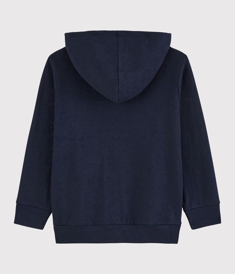 Sweatshirt zipp&eacute; &agrave; capuche en coton enfant gar&ccedil;on bleu