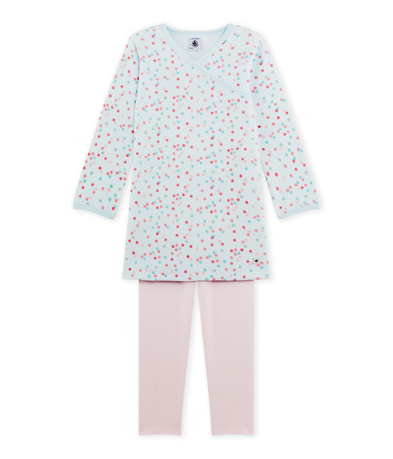 Chemise de nuit fille en bouclette velours rose VIENNE/bleu BOCAL/ MULTICO