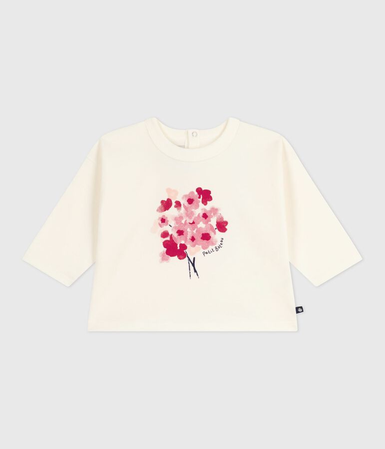 Tee-shirt b&eacute;b&eacute; en coton &agrave; manches longues &eacute;cru