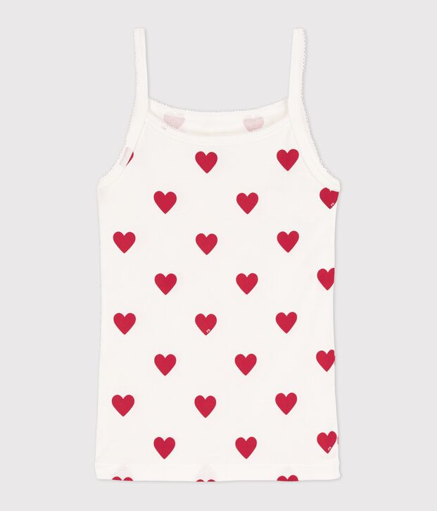 Chemise &agrave; bretelles L'ICONIQUE en coton BIO Femme blanc/rouge