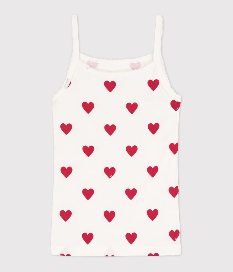 Chemise &agrave; bretelles L'ICONIQUE en coton BIO Femme blanc/rouge