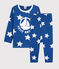 Pyjama à étoiles mixte en molleton bleu MAJOR/blanc ECUME