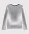 Tee shirt marinière femme blanc MARSHMALLOW/bleu SMOKING