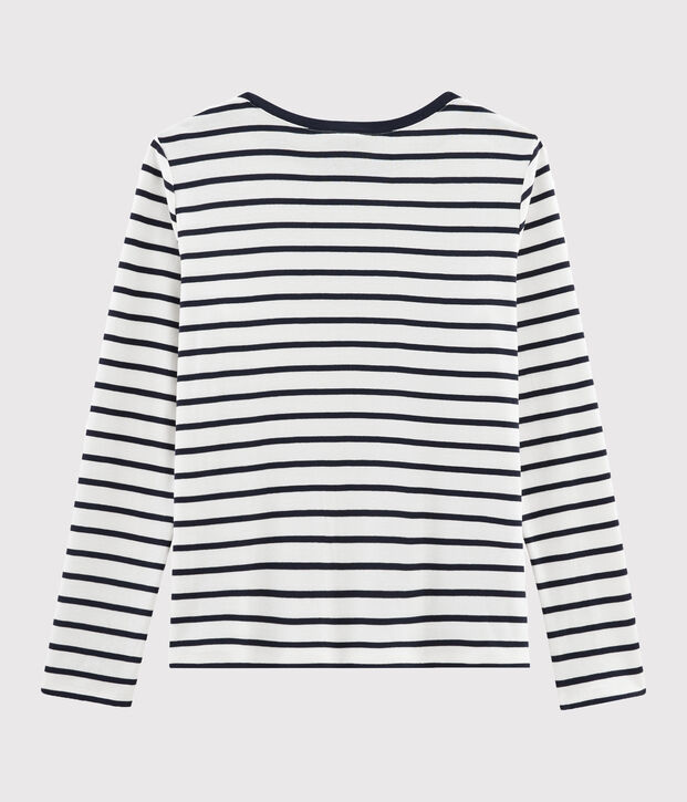 Tee shirt marini&egrave;re femme blanc/bleu