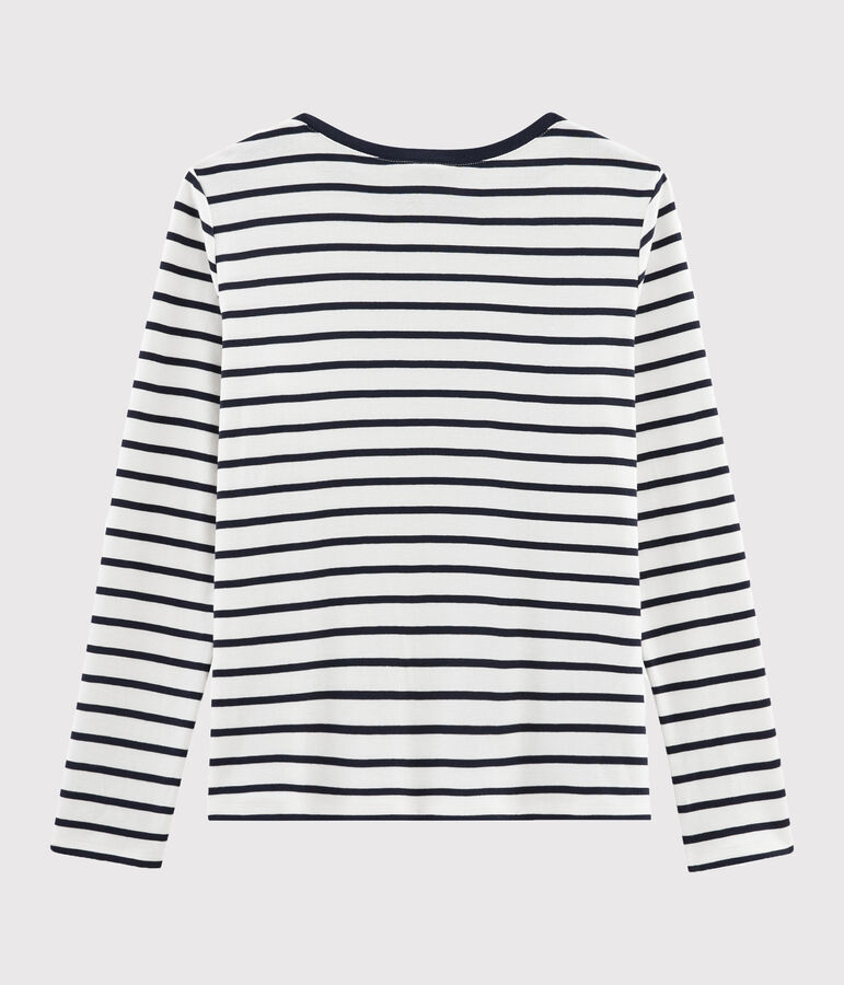 Tee shirt marini&egrave;re femme blanc/bleu