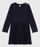 Robe manches longues en tricot enfant fille bleu SMOKING