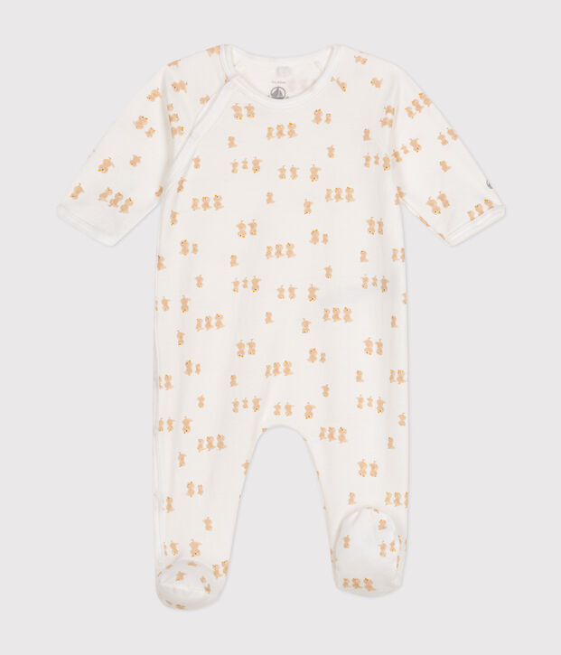 Pyjama en molleton b&eacute;b&eacute; blanc/multicouleur