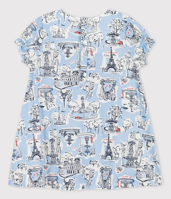 Robe imprimée Paris en popeline bébé blanc MARSHMALLOW/blanc MULTICO