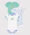 Lot de 3 bodies manches courtes en coton multicouleur