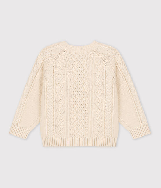 Pull irlandais en coton enfant fille / garçon écru AVALANCHE