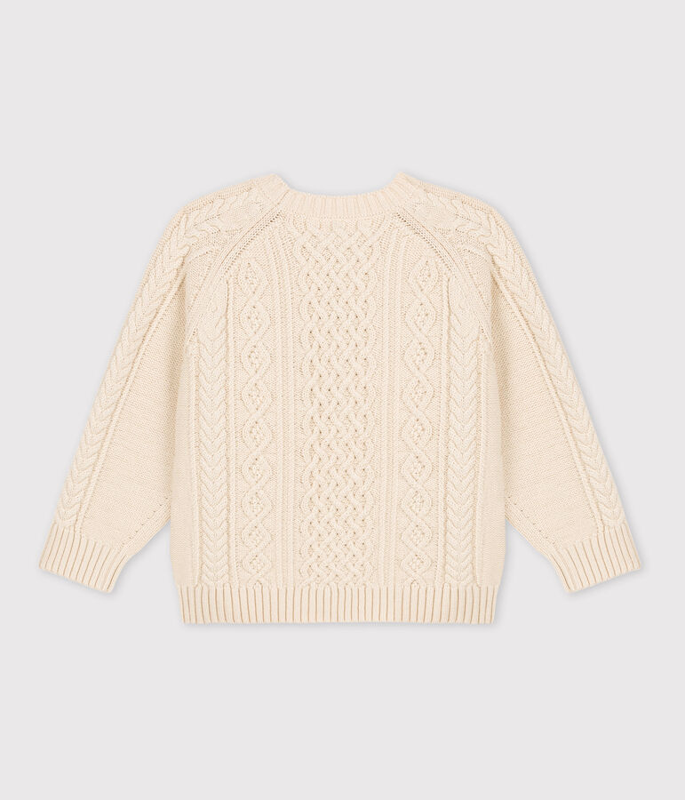 Pull irlandais en coton enfant fille / gar&ccedil;on &eacute;cru AVALANCHE