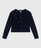 Cardigan femme en coton uni bleu SMOKING