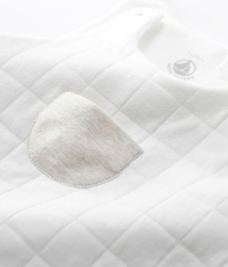 Salopette b&eacute;b&eacute; matelass&eacute;e en coton biologique blanc MARSHMALLOW