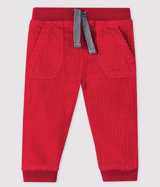 Pantalon bébé garçon en velours rouge TERKUIT