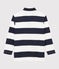 Polo manches longues enfant garçon bleu SMOKING/blanc MARSHMALLOW