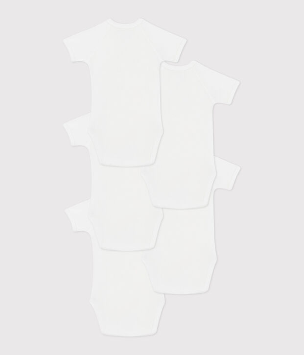Lot de 5 bodies crois&eacute;s manches courtes en coton b&eacute;b&eacute; multicouleur