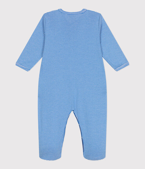 Pyjama bébé en coton à rayures DELPHINIUM/ MARSHMALLOW