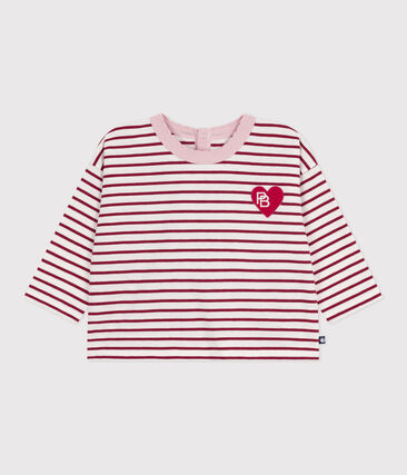 Tee-shirt bébé en coton à manches longues, rayé