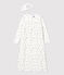 Chemise de nuit de princesse petite fille en velours blanc MARSHMALLOW/gris ARGENT