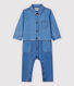 Combinaison longue en denim clair bébé garçon.