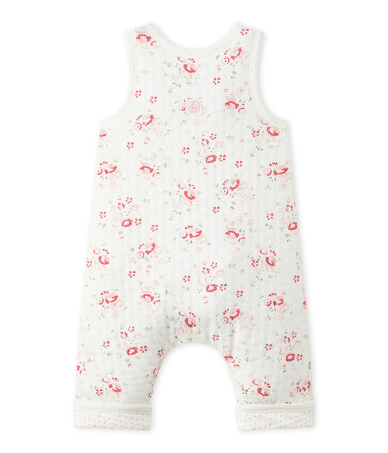 Salopette bébé fille en tubique matelassé blanc LAIT/blanc MULTICO