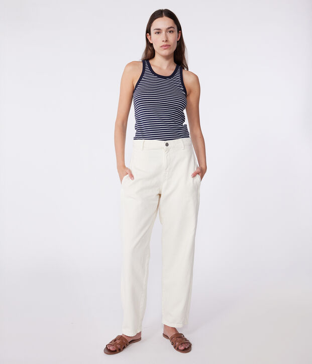 D&eacute;bardeur Femme l'Iconique en coton ray&eacute; bleu/blanc