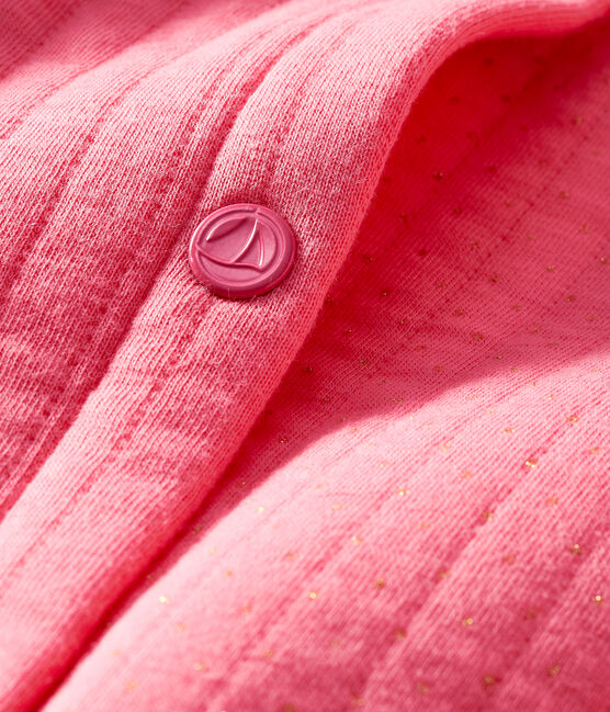 Cardigan bébé fille - garçon en tubique matelassé rose CUPCAKE